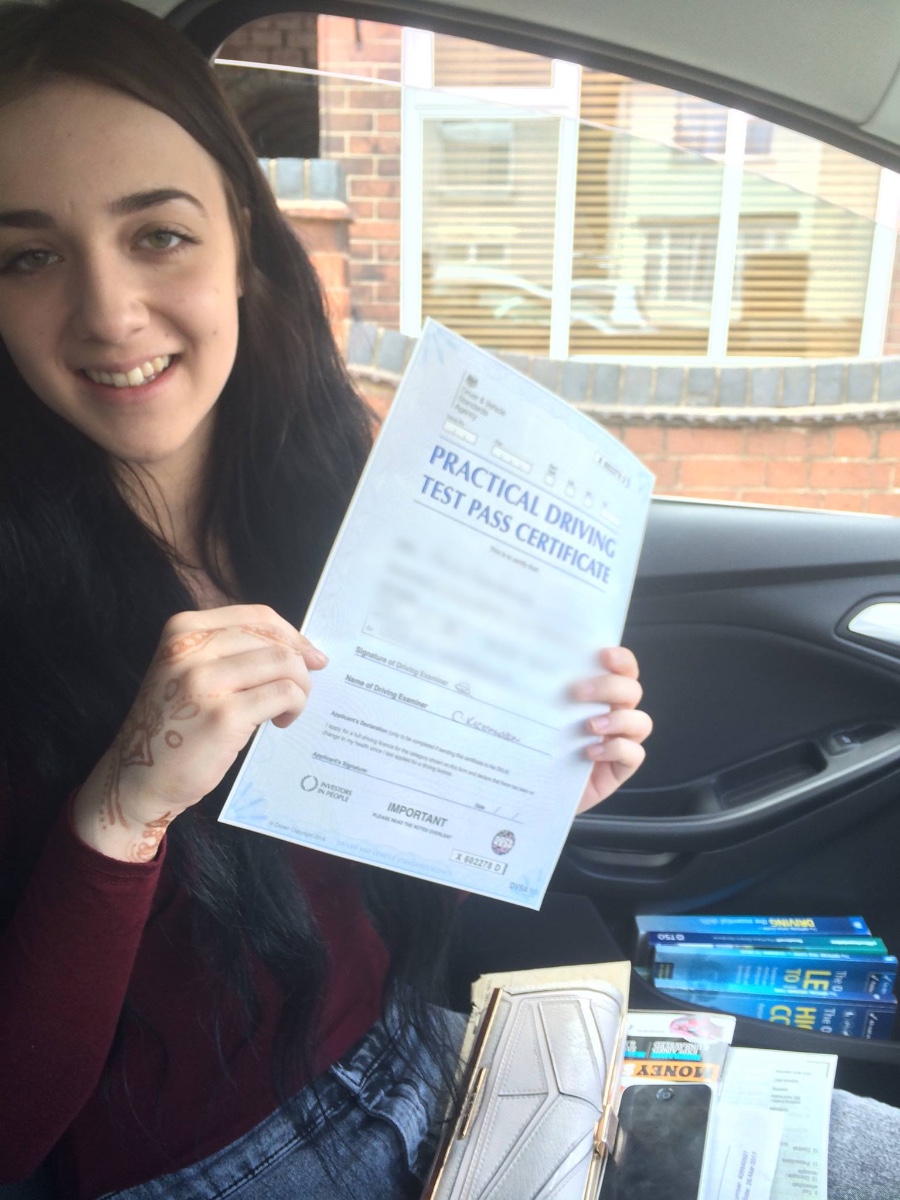 Another first time pass, Congratulations to Tayla Chamberlain who was successful at Loughborough test centre this morning. Great result Tayla enjoy your freedom on the roads, will miss the nervous giggles although they have been gone for a while. Stay safe Chris 