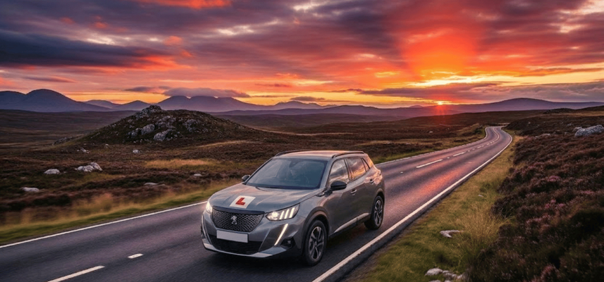 drive at dusk