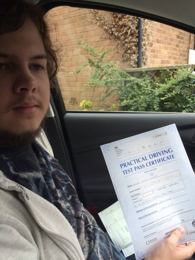 A very special congratulations to Sam Fawcett, passing his driving test first time with just 2 driving faults at Burton this afternoon. It's been a real pleasure helping you achieve this goal and I have learnt a lot myself during this journey. Thanks Sam ? and will see you soon for Pass Plus.