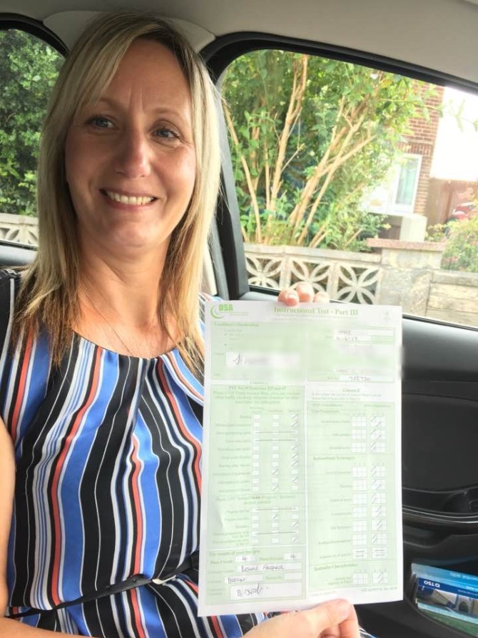 Huge congratulations to Sarah Jackson who passed her Part 3 this morning, first attempt at Derby test centre. Well done Sarah, good luck with the new career and your up and coming move. Remember I'm at the end of a phone if you need any help or advice in the future ?
