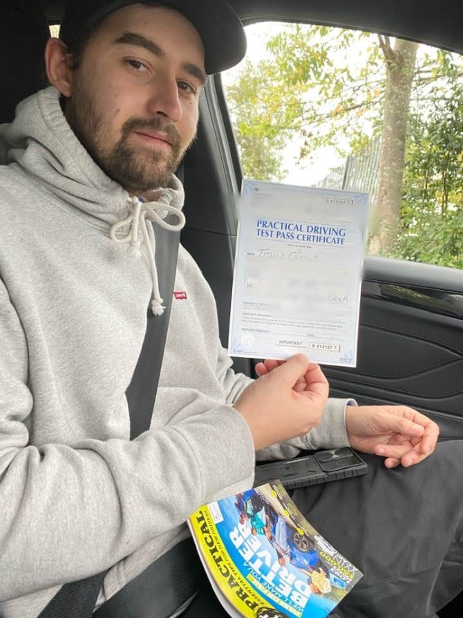 Huge congratulations to Travis Grant, passing his driving test first attempt this morning.
Stay safe all the best 