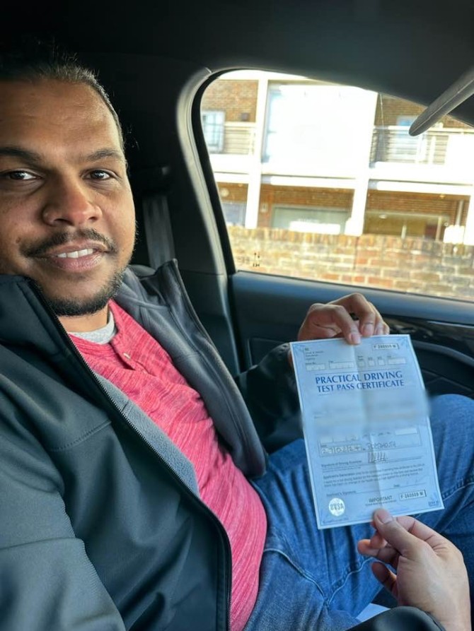 What a star Jeremy-Claude Myers is. Passing this afternoon at Portsmouth with zero faults, a well deserved clean sheet on the first attempt. Keep it up Jeremy, stay safe see you out on the road ?