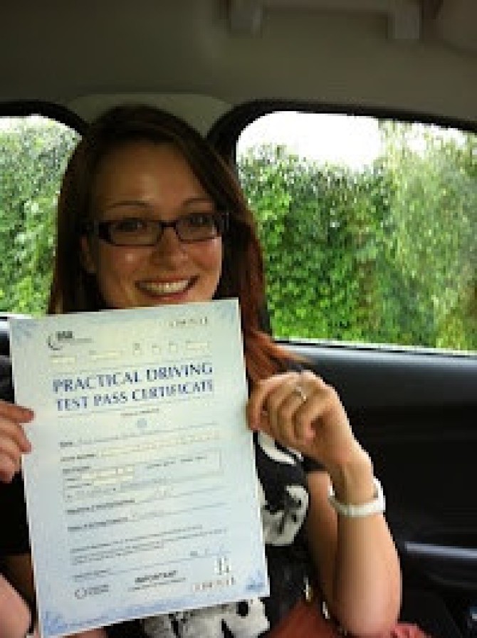 Congratulations Hannah Bailey on passing her driving test at Burton today with just two driving faults. Nice Drive Hannah good luck with the move.