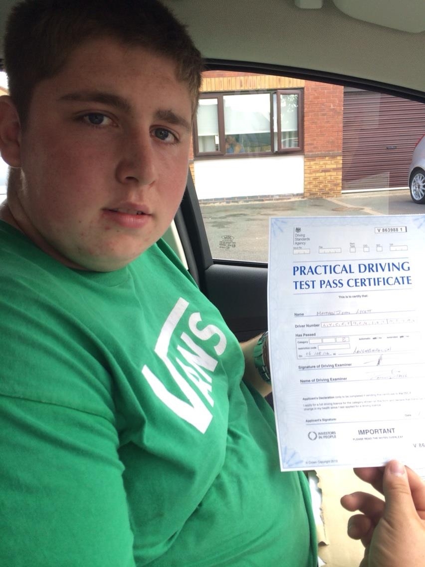 Huge congratulations to Mathew Lycett who passed first time this morning with just 2 faults. Great drive Mathew keep it up and enjoy years of trouble free driving.
